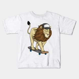 Lion Skater Skateboard Kids T-Shirt